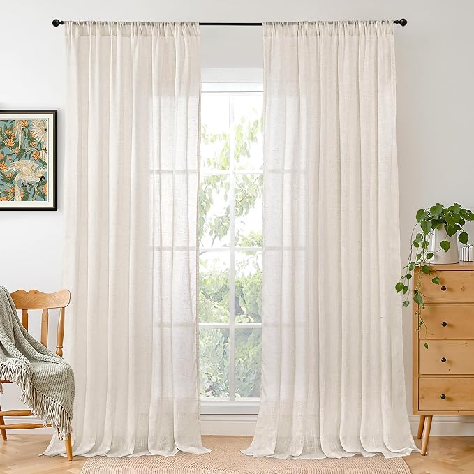 BGment Linen Curtains 84 Inch Length by BGment