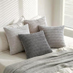 Fancy Homi Set of 4 Grey and White Decorative Throw Pillow Covers 16x16 Inch - Image 8