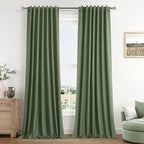Guken Olive Green 100% Blackout Curtains 102 Inch Length 2 Panels Set by Guken