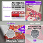 Area Rug 4x6 Rug Washable Boho Rugs Non Slip Low Pile Floral Small Carpet - Image 2