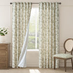 jinchan Lined Linen Floral Curtains by JINCHAN