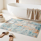 Entrance Rugs Indoor 2x3 Blue Entry Rug Washable Abstract Small Area Rug - Image 4