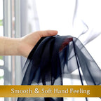 Aiyufneg Navy Blue Sheer Curtains 36 inches Long, Short Kitchen Window - Image 5