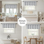 OWENIE Grey Valances for Windows 1 Pcs 22 Inch Length, Light Filtering Textured - Image 7