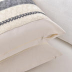Fancy Homi Set of 1 Neutral Grey Farmhouse Big Decorative Throw Pillow Covers - Image 3