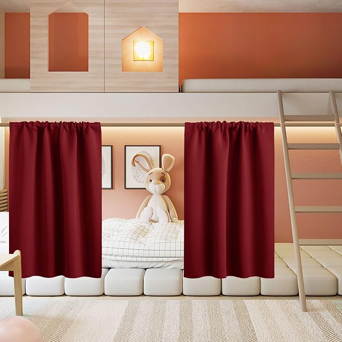RYB HOME Half Curtain Tiers 36 inch Length, Rod Pocket Summer Heat Blocking by RYBHOME