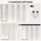 Nanspring Neutral Linen Curtains 102 Inches Long - Image 2