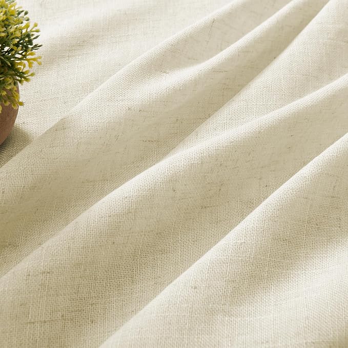 Joydeco Linen Curtains 72 Inch Length 2 Panel Sets, Light Filtering Curtains - Image 2