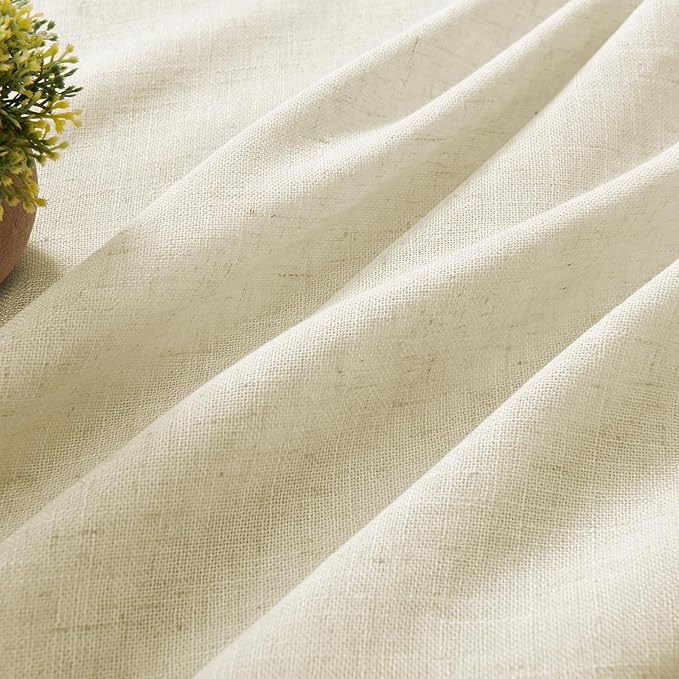 Joydeco Linen Curtains 96 Inch Length 2 Panel Sets, Light Filtering Curtains - Image 2
