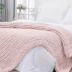 Bigacogo Chunky Knit Throw Blanket by Bigacogo