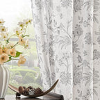 jinchan Linen Floral Curtains for Living Room, 84 Inch Length Curtains - Image 4