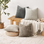 MIULEE Pack of 4 Couch Throw Pillow Covers 16x16 Inch Neutral Soft Decorative - Image 4
