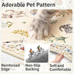 Cat 9x12 Area Rugs for Living Room, Machine Washable Animal Floral Vintage Rug - Image 6