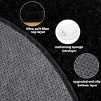 4x4.6 Feet Black Hexagon Rugs for Bedroom, Ultra Soft Fluffy Hexagon Area Rug - Image 5