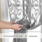 OWENIE Furman Sheer White Curtains 45 Inch Length 2 Panels Set - Image 4