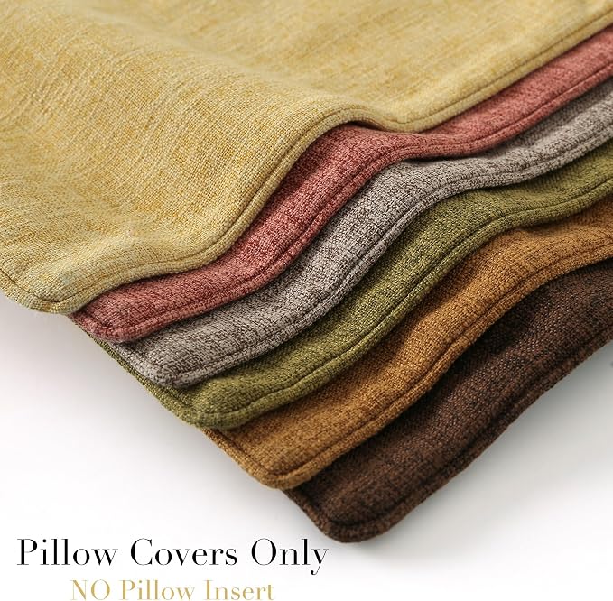 HPUK Linen Throw Pillow Covers Pack of 2, 18x18 Inch Accent Cushion Covers - Image 5