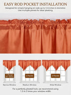 Molaxhome Swag Curtain 51 inch Length Rod Pocket Scalloped Curtain Valance - Image 7