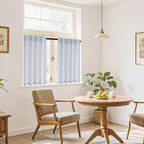 RYB HOME Striped Cafe Kitchen Curtains 24 inch Length, Linen Tickingstripe Tier - Image 5