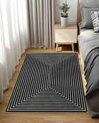 Latte&Fog 3x5 Entryway Rug Indoor, Modern Abstract Washable Area Rug, Boho Non - Image 2