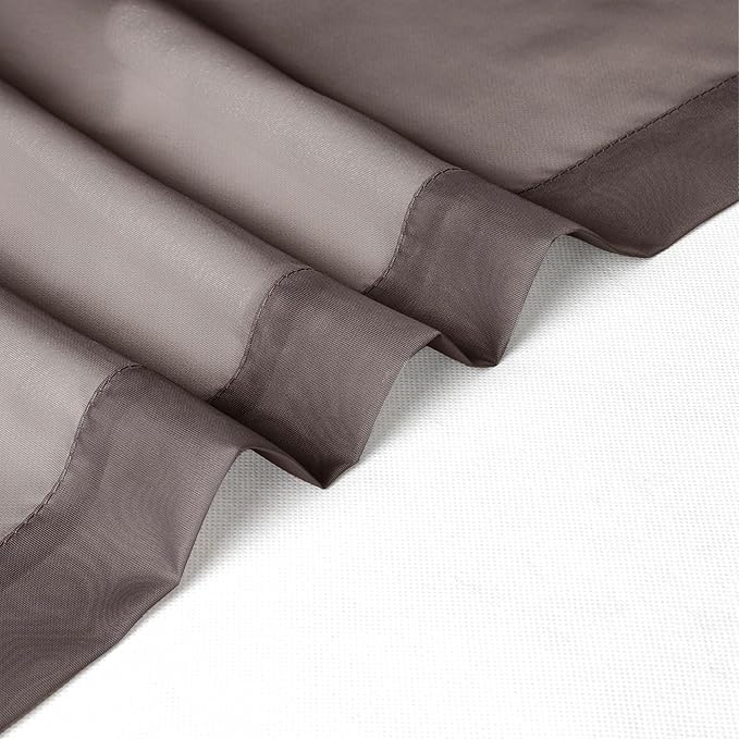 Chyhomenyc Sheer Curtains 36 inch Length 2 Panels, Light Filtering Voile Rod - Image 7