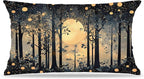 Rustic Night Moon William Morris Inspired Forest Gold Pillow Covers 18x18 by Unknown