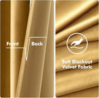 MIULEE Velvet Curtains Golden Elegant Grommet Thermal Insulated Soundproof Room - Image 3