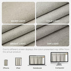 Joydeco Greyish White Pinch Pleated Thick Linen Curtains 90 Inch Long 2 Panel - Image 6