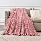 BEDELITE Fleece Throw Blanket for Couch – 3D Ribbed Jacquard Soft and Warm - Image 4
