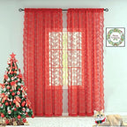 YJ YANJUN Vintage Lace Curtains 72 Inch Length 2 Panels - Image 2