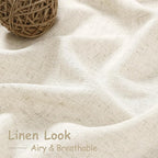 Warm Beige Linen Curtains 90 Inch Long 2 Panels Set - Image 4