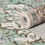 Area Rugs 9x12 Living Room Rug: Washable Rug Soft Vintage Distressed Floral - Image 7