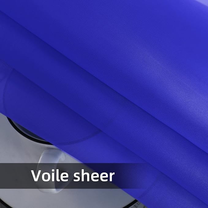 youleyar Solid Sheer Rod Pocket Curtain Voile Draperies 2 Panels White Beige - Image 6