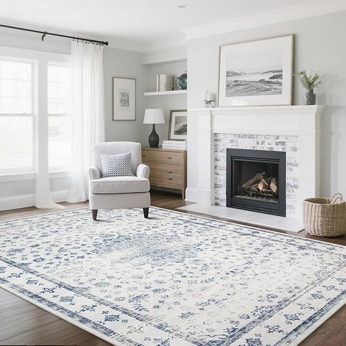 Washable Rugs 8x10 Area Rugs for Living Room, Rugs for Bedroom, Large Carpets by Srugn
