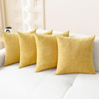 CaliTime Throw Pillow Covers Decorative 18 X 18 Inches Pack of 4 Cozy Chenille by CaliTime