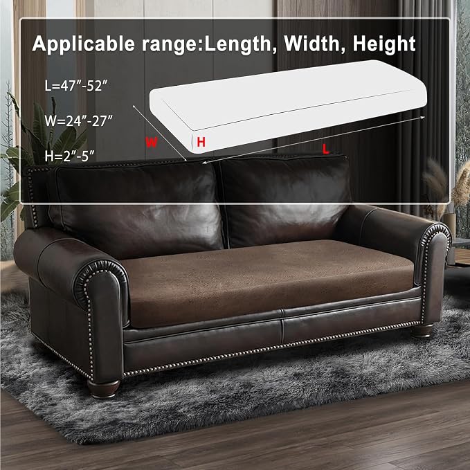 Leather Look Couch Cushion Covers Sofa Seat Slipcovers Sets Couches Furniture - Image 3