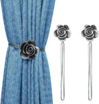 Lewondr Drapery Holders, Vintage Resin Flower Curtain Ties - Image 8