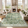 Yamaziot Washable Area Rug 8x10 – Large Non-Slip Boho Floral Living Room Rug by Yamaziot
