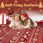 Christmas Runner Rug 2x6 Washable Rugs, Boho Christmas Tree Snowflake Rug - Image 5