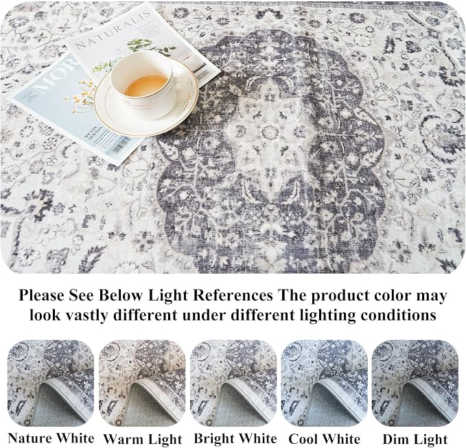 Hallway 4x8 Washable Runner Rug: Oriental Stain Resistant Entryway Kitchen Rug - Image 8