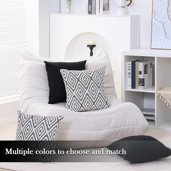 HPUK Decorative Throw Pillow Covers Set of 4 Geometric Design Linen Cushion - Image 6