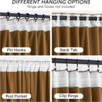 RYB HOME Gold Brown Velvet Curtains 63 inches - Image 4