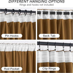 RYB HOME Gold Brown Velvet Curtains 72 inches - Image 4