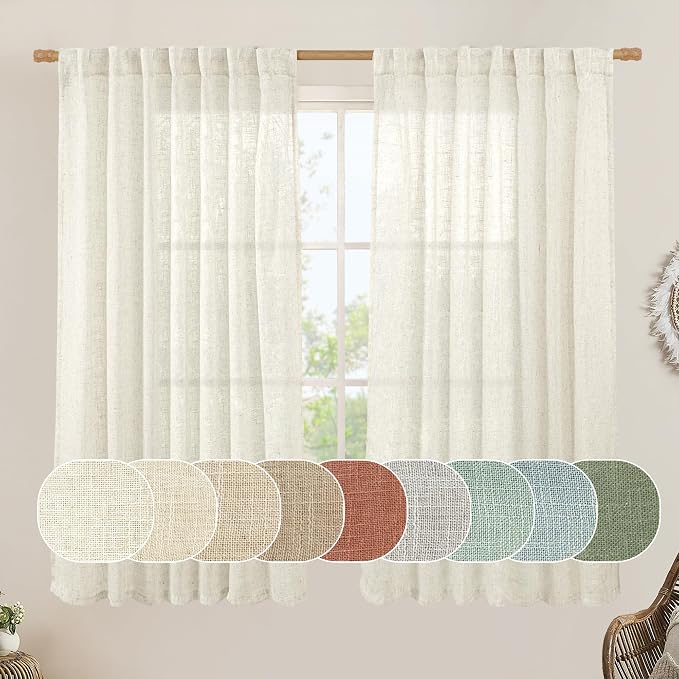 LAMIT 60 Inch Wide Linen Curtains by LAMIT