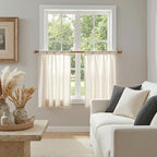 MYSKY HOME Natural Linen Curtains 24 Inch Long - Image 2