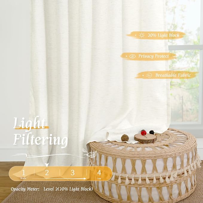 LAMIT Natural Ivory Linen Curtains - Image 4
