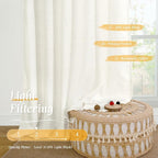 LAMIT Faux Linen Curtains 63 inches Long - Image 4