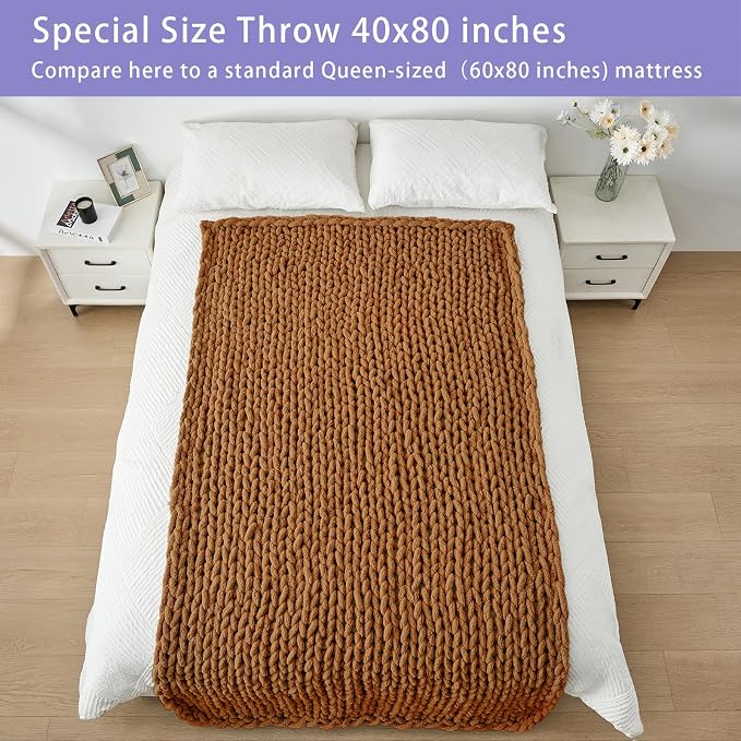 Bigacogo Chunky Knit Throw Blanket - Image 6
