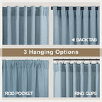 60 Inch Wide Blue Linen Curtains - Image 5