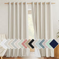NICETOWN 100% Blackout Natural Linen Curtains 95 inches Length by NICETOWN