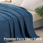 Whale Flotilla King Size Fuzzy Fleece Blanket - Image 5